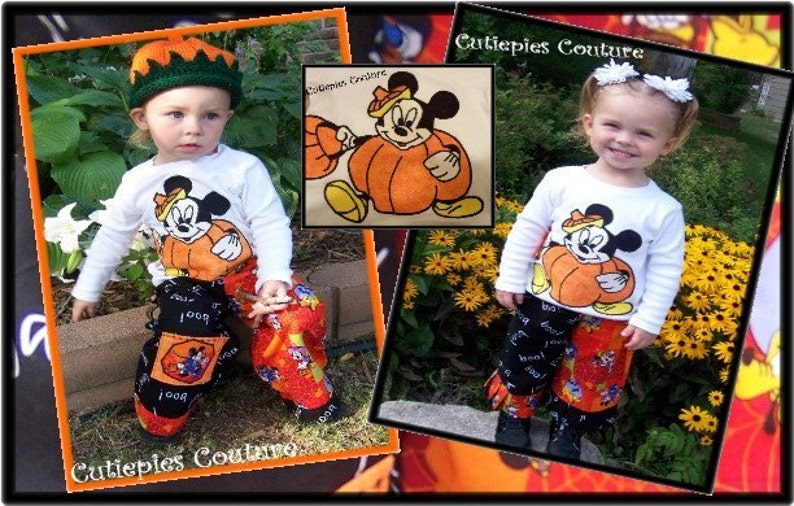 cutiepies alta costura halloween calabaza ratón apliques tee custom boutique chicos y chicas imagen 1