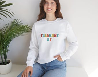 Pregnant Af | Gift For Mom | Pregnancy Sweater | Pregnancy Announcement Shirt | Preggers Shirt | Pregnancy Reveal | Baby Announcement