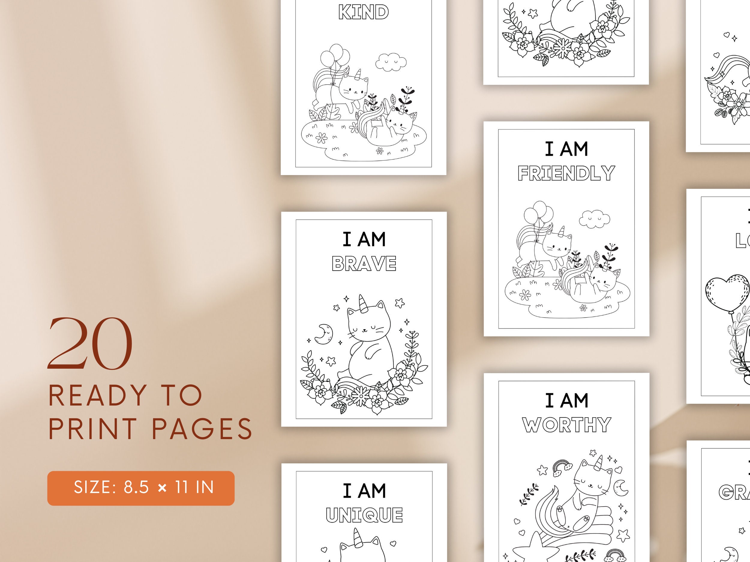 Printable Coloring Page Colouring Pages Positive Affirmations Coloring