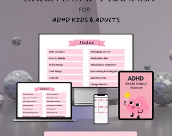 ADHD Brain Dump Planner PDF | Productivity Journal Printable | Priority Matrix PDF | Canva Link
