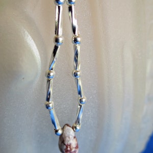 Earrings Natural Arizona Wild Horse Magnesite with Liquid Silver Heishi Beads Loop Dangle, Bold Western Southwest Fashion Style image 2