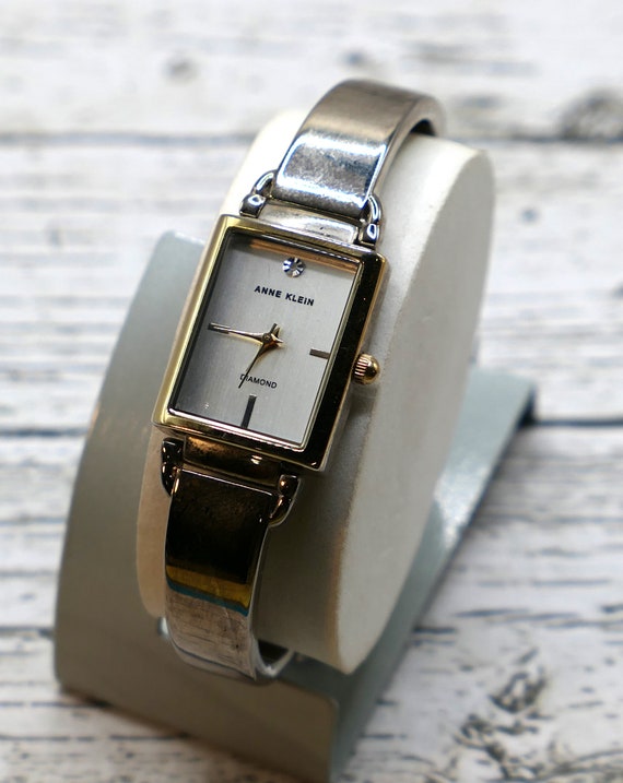 Anne Klein Women's Diamond Rectangular Gold Tone … - image 3