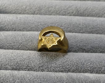 Vintage Star of David Ring: Jewish Signet Ring Size 9
