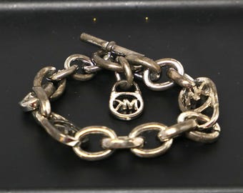 Michael Kors Silver Tone Chain Link Belt Adjustable 43 in  display picture 3