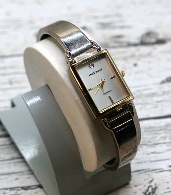 Anne Klein Women's Diamond Rectangular Gold Tone … - image 4