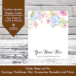 18 SIZES | Custom Earring Cards | Pastel Flower Bouquet Flower Garden  |  Packaging Bows Necklace Bracelets Leverback | DS0162D