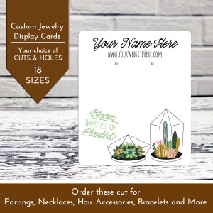 18 TAILLES | Cartes de boucles d’oreilles personnalisées | Cactus Succulents Bloom Planté | Emballage Noeuds Collier Bracelets Leverback | DS0164A