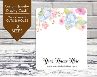 18 SIZES | Custom Earring Cards | Pastel Flower Bouquet Flower Garden  |  Packaging Bows Necklace Bracelets Leverback | DS0162D