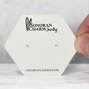 Kundenspezifische Ohrring-Karten - Hexagon-Form - Verpackungsanhänger | Schmuck-Karten Halskette Tags | SP2026