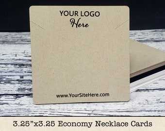 3.25"x3.25" Necklace Display Cards | QTY 90+ | Economy Wholesale Prices | Premium 130# Cover Stock Paper | ECON007