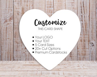 Custom Heart Jewelry Display Cards | 5 SIZES | Includes Your Logo | Earring Cards | Necklace Cards | SP2035