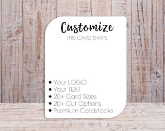 Earring Cards Customized Jewelry Display Cards| Square and Rounded Corners | 20 SIZES | Includes Your Logo | Necklace Cards | SP2007