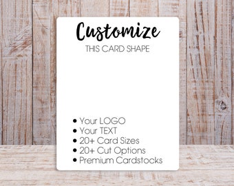 Custom Jewelry Display Cards Slight Rounded Corners | 24 SIZES | Includes Your Logo | Earring Cards | Necklace Cards | SP2002