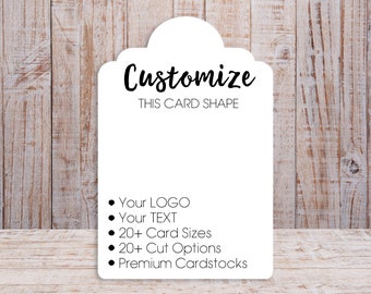 Custom Jewery Display Cards | Scalloped Top Dome | 20 SIZES | Includes Your Logo | Packaging | Necklace Earing Cards  hang Tags | SP2030