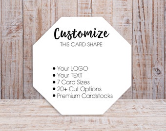 Octagon Stop Sign Shape Jewelry Display Cards | 7 SIZES | Includes Your Logo |  Earring Cards Necklace Hang Tags | SP2039