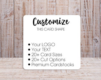 Custom Jewelry Display Cards | Square Rounded Corners | 20 SIZES | Includes Your Logo | Earring Cards | Necklace Cards | SP2000