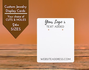 Custom Earring Cards | 24 SIZES |  Jewelry Display Your Logo Personalized | Packaging | Tags | Label | Display | Necklace | DS2000