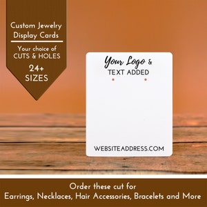 Custom jewelry tags and earring cards sale