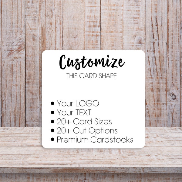 Custom Jewelry Display Cards | Square Rounded Corners | 20 SIZES | Includes Your Logo | Earring Cards | Necklace Cards | SP2000