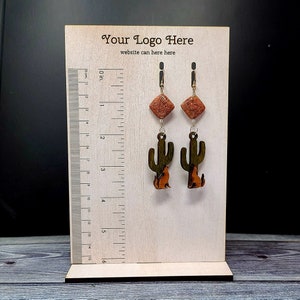 Tall 6" Earring Display Photography Prop Ruler Measurement Inches centimeters cm Custom Laser Engraved