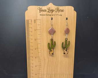 Tall 7.5" Earring Display Photography Prop Ruler Measurement Inches centimeters cm Custom Laser Engraved