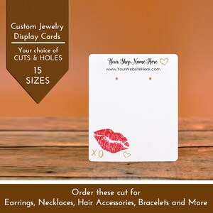 Sieradendisplaykaarten aanpassen - Kiss Lips Valentijnsdag XOXO - Oorbelketting Strikjes -Verpakking | DS0154