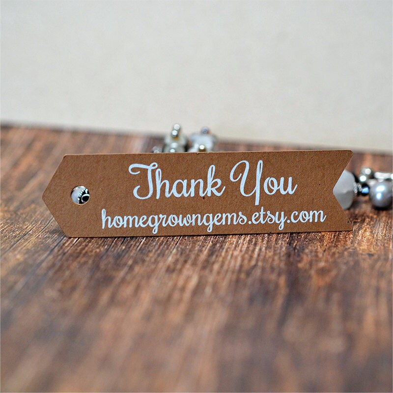 100 Pcs Brown White Craft Label Tags, Handmade Thank You, Customer Tag –  LightningStore