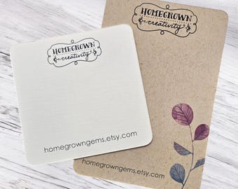 Custom Jewelry Display Backer Cards | Square Rounded Corners | 20 SIZES | Add Your Logo | Earring Card | Necklace Card Personalized | SP2000