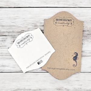cartões de brinco personalizados curvados superior inferior ornamentado corte extravagante | 20 TAMANHOS | Inclui seu logotipo | Embalagem | cartões de colar etiquetas penduradas | SP2028