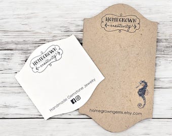 Aangepaste oorbelkaarten gebogen boven-onder sierlijke fancy cut | 20 MATEN | Bevat je logo | Verpakking | Kettingkaarten hangen tags | SP2028