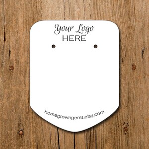 Customized Earring Cards with Your Logo Image - Jewelry Display Cards - Packaging - Necklace Cards - Hair Accessory Barrette Bows Clips