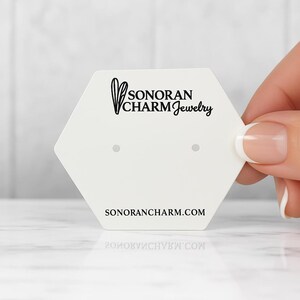 Aangepaste displaykaarten voor oorbellen - zeshoekige vorm - verpakkingslabels | Sieraden Displaykaarten Ketting Tags | SP2026