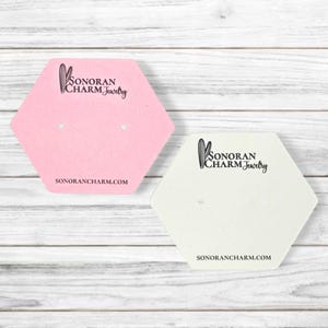 Kundenspezifische Ohrring-Karten - Hexagon-Form - Verpackungsanhänger | Schmuck-Karten Halskette Tags | SP2026