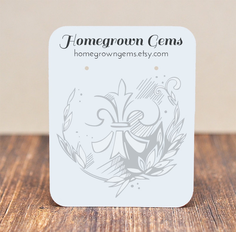 #DS091 Earring Display Cards Customized Jewelry Tags Packaging Fleur-de- Ornate Center Design