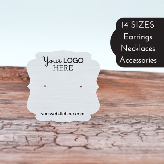 14 SIZES Custom Earring Cards With Your Logo Jewelry Display Cards