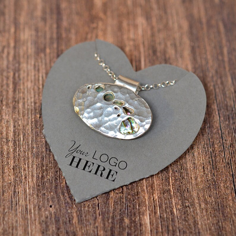 54 Customized Heart Pocket Fold Necklace Cards Holds Chain Etsy