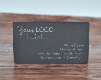 70 CARDS | WHITE PRINT Available - Business Cards - Customized with your Logo and Text | DS0124