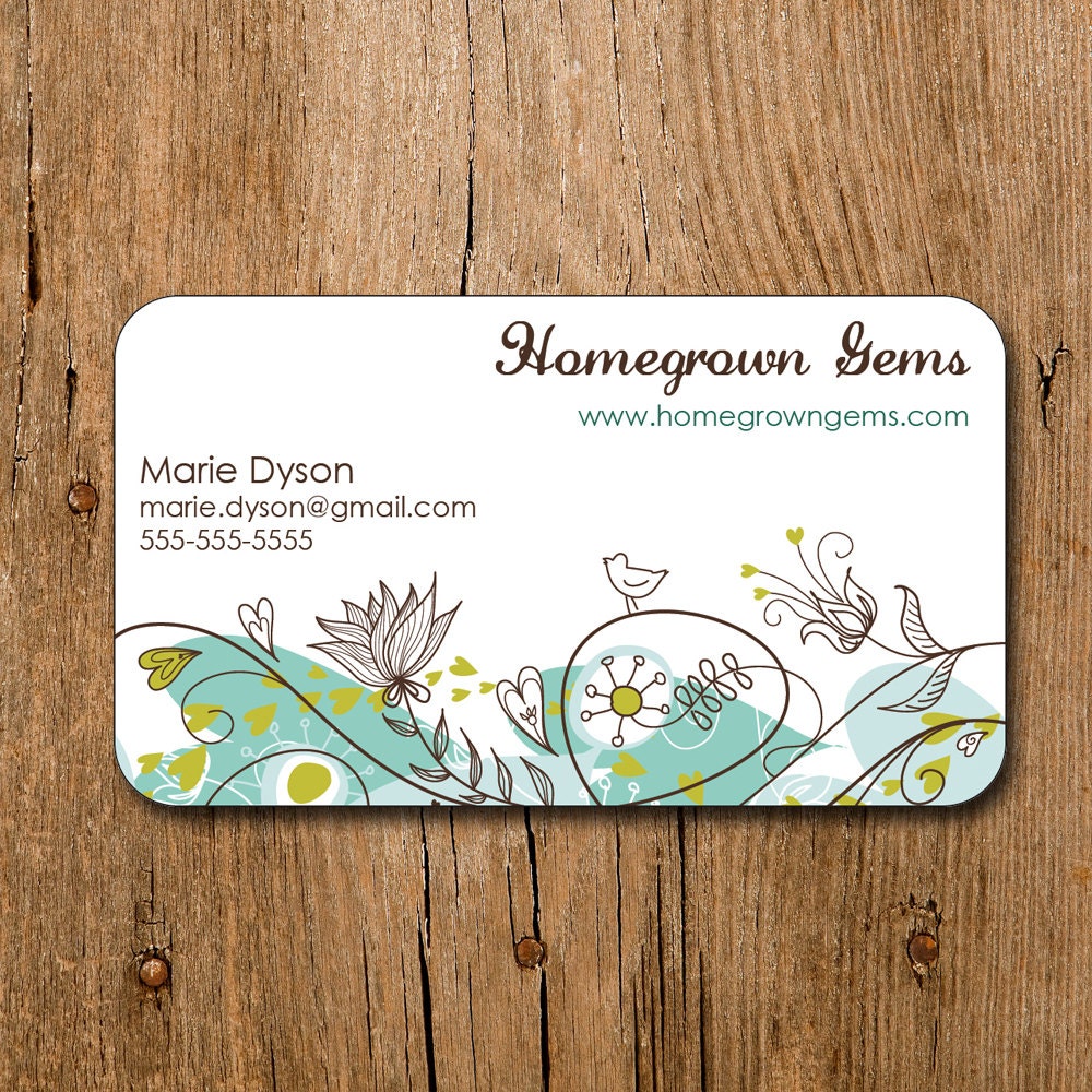 Modern Business Cards Blue Bird Flowers Floral Mommy Calling - Etsy Ireland