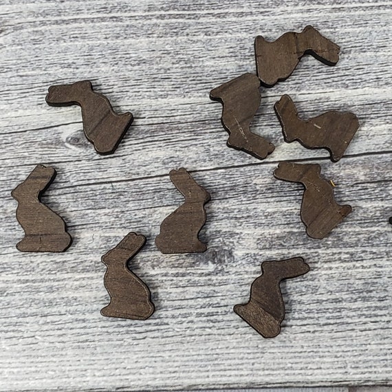 12 mm x 14mm Chocolate Easter Bunny Mini Wood Cabochons for | Etsy