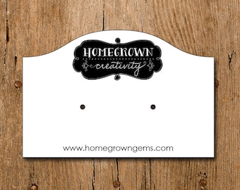 Personalized Earring Display Cards - Horizonal With Your Logo - Custom Jewelry Tags