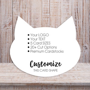 Cat Kitten Kitty Face Head Shape Jewelry Display Cards | 5 SIZES | Includes Your Logo |  Earring Cards Necklace Hang Tags | SP2061