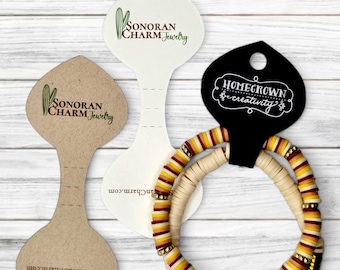 72 TAGS | Custom Tear Drop Fold Over Necklace Jewelry Tags Jewelry Display Personalized Product Hanging Cards