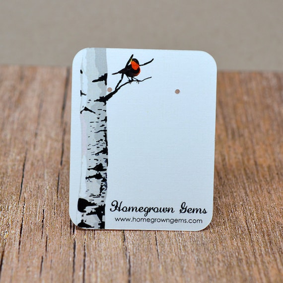 Birch Tree Red Bird Customized Earring Display Cards Personalized Earring  Cards Necklace Cards Tags Price Tags 