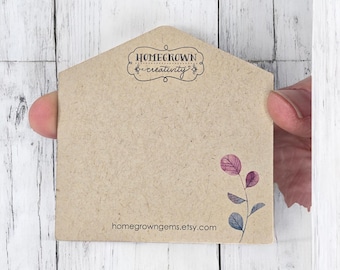 Customized Jewelry Display Cards House Shape Pointed Top | 20 SIZES | Includes Your Logo | Packaging | Earring Cards | SP2021