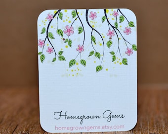 Earring Cards - Customized - Personalized -  Jewelry Display - Branding - Flowers Vines | DS0010