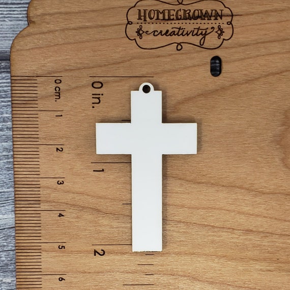 Earring Sublimation MDF Blanks Ornate Cross 2 Long DOUBLE SIDED -  Homegrown Creativity