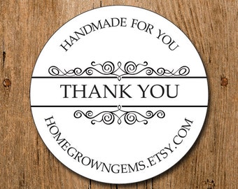 Customized Stickers - Thank You Stickers Ornate Design - Labels - Wedding - Birthday Party - Thank You Stickers