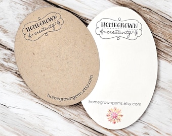 Oval Shape | 13 SIZES | Jewelry Display Cards | Includes Your Logo | Packaging | Earring Necklace Hairbow | SP2027