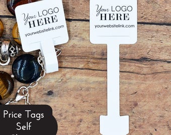 112 TAGS - Custom Price Tags - Self Closing - No String Needed - Personalized Custom Printed