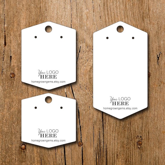 Custom Earring Display Cards With Your Logo 20 SIZES Pointed Top and Bottom  SP2022 